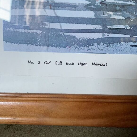 Paul Loring Old Gull Rock Light, Newport Matted and Framed Print - Picture 5 of 16